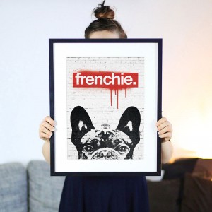 Frenchie Streetart 2 Poster - Französische Bulldoggen Poster von Bullyhome - Das ideale Geschenk für Bullyfans