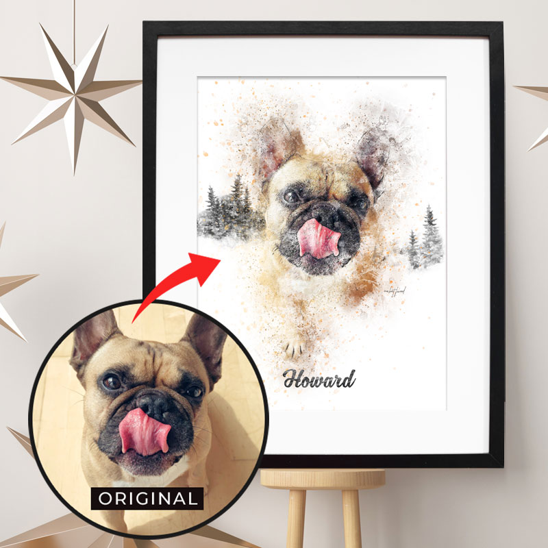 Personalisiertes Winter Hunde-Poster - 100% einzigartig
