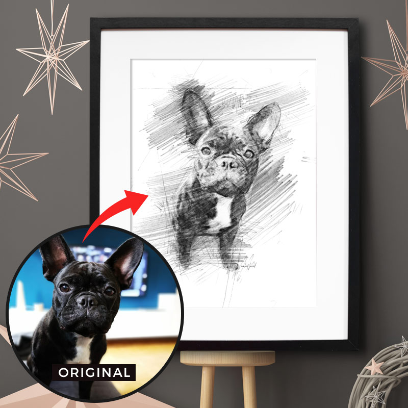 Dein personalisiertes Bleistift Poster mit Bild deiner Katze. Das persönlichste Geschenk für Katzen Mamas & -Papas. Gratis Versand & Support.