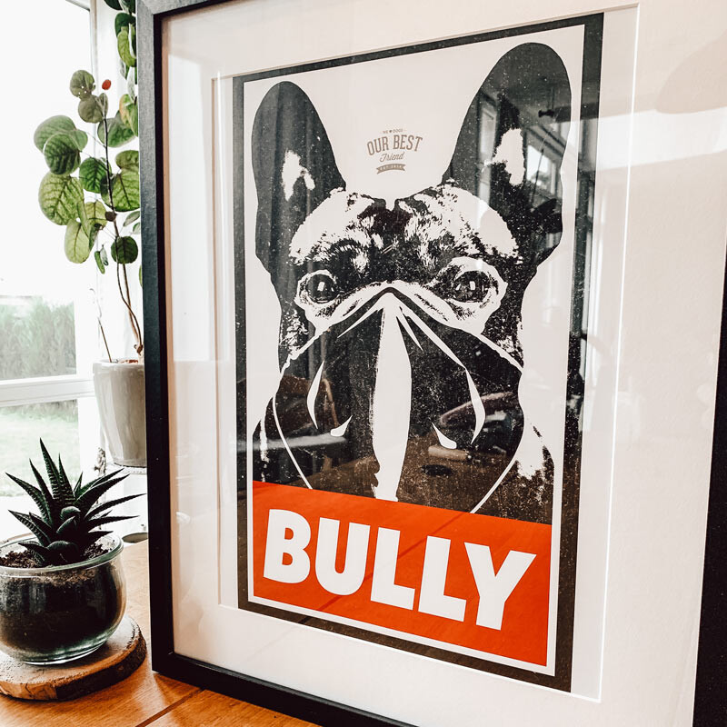 Bully Streetart Poster - Französische Bulldoggen Poster von Bullyhome - Das ideale Geschenk für Bullyfans