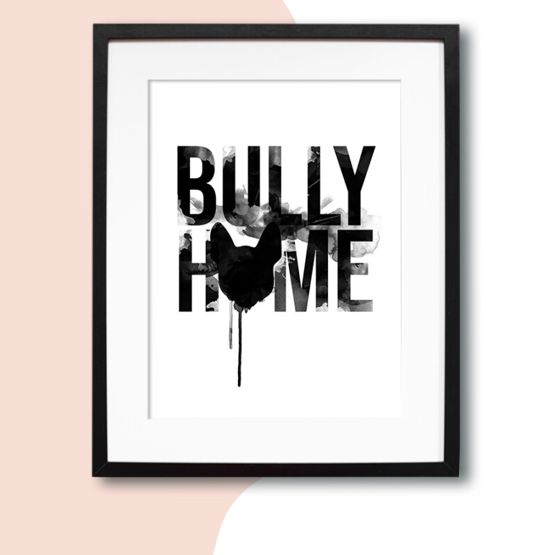 Bullyhome Wasserfarben - A3 Poster für dein Bully Zuhause - Poster und Plakate für Französische Bulldoggen Fans
