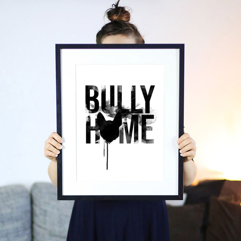 Bullyhome Wasserfarben - A3 Poster für dein Bully Zuhause - Poster und Plakate für Französische Bulldoggen Fans
